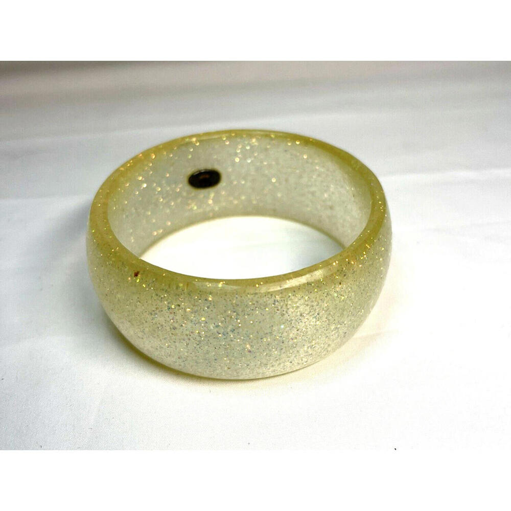 Vintage JKC Lucite Bangle Glitter Bracelet